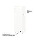 Armário Multiuso Com 1 Porta E 3 Prateleiras - Branco