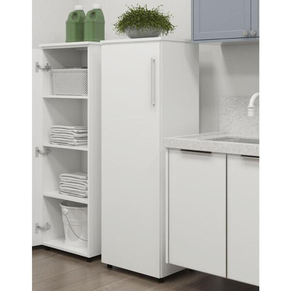 Armário Multiuso Com 1 Porta E 3 Prateleiras - Branco