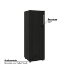 Armário Multiuso Com 1 Porta E 3 Prateleiras - Preto