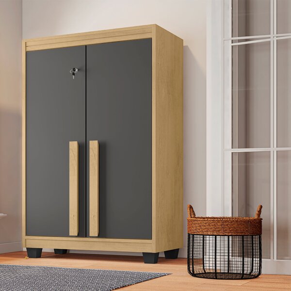 Armário Multiuso Com 2 Portas Com Chave 3 Prateleiras Para La