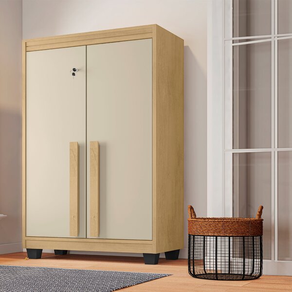 Armário Multiuso Com 2 Portas Com Chave 3 Prateleiras Para La