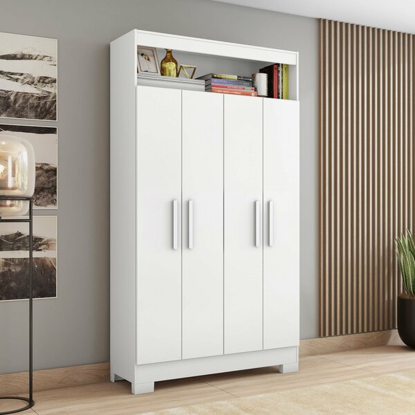 Armário Multiuso Com 4 Portas E Nicho Com Prateleiras Interna