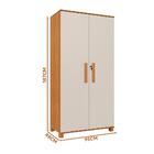 Armário Multiuso Com Chave E Fechadura 2 Portas Nature Off Wh