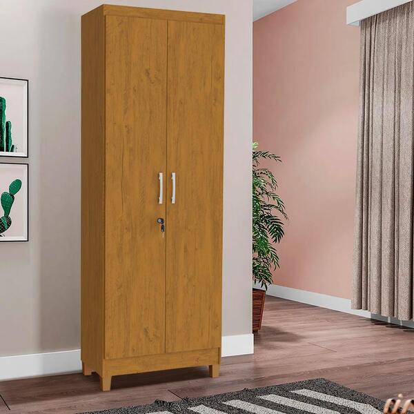 Armário Multiuso Com Chave E Fechadura 2 Portas Noce Viego Shop Jm