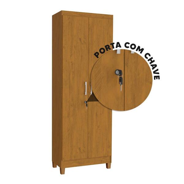 Armário Multiuso Com Chave E Fechadura 2 Portas Noce Viego Shop Jm