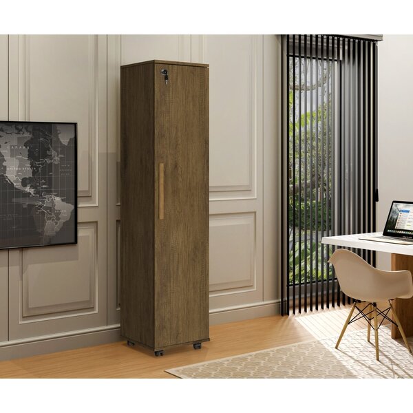 Armário Multiuso Com Chave E Rodizio Lune Espresso Móveis Jeq