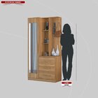 Armário Multiuso Com Espelho 1 Porta 3 Gavetas Brisa Demóbile