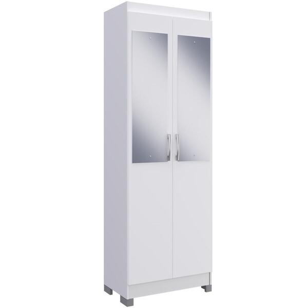 Armário Multiuso Com Espelhos E Pés Solteiro Organizador Sala