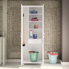 Armário Multiuso Com Gaveta E Rodízios Londrina  Branco