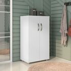 Armário Multiuso Com Mesa De Computador Branco Arles