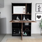 Armário Multiuso Com Nichos 2 Portas Vira Mesa Arm 4003 Preto