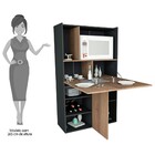 Armário Multiuso Com Nichos 2 Portas Vira Mesa Arm 4003 Preto