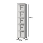 Armário Multiuso Com Pés 1 Porta 4 Prateleiras Sofia Cinza