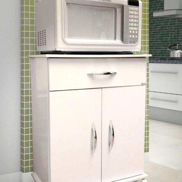 Armario Multiuso Com Rodinha Suporte Micro E Forno Elétrico