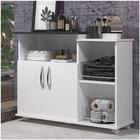 Armário Multiuso Com Rodinhas Tampo Preto Balcão