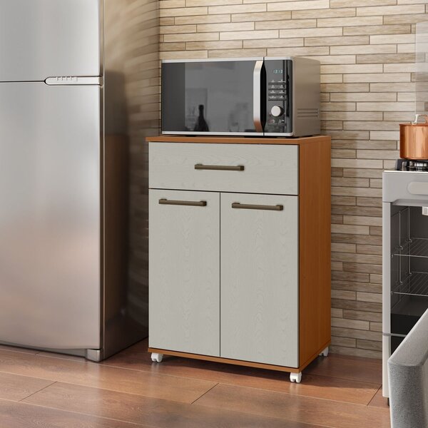 Armário Multiuso Com Rodízio 2 Porta 1 Gaveta Primor Cinamomo