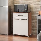 Armário Multiuso Com Rodízio 2 Porta 1 Gaveta Primor Natura/o