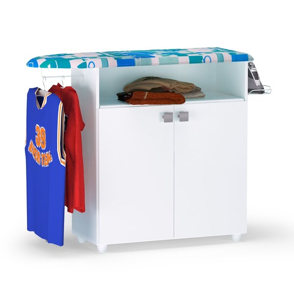 Armário Multiuso Com Tábua De Passar Passadeira Bianca 2 Port