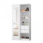 Armário Multiuso Cômoda Com Espelho 1 Porta Com 2 Gavetas E 2