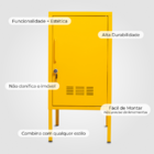 Armário Multiuso De Aço C/ Chave amarelo