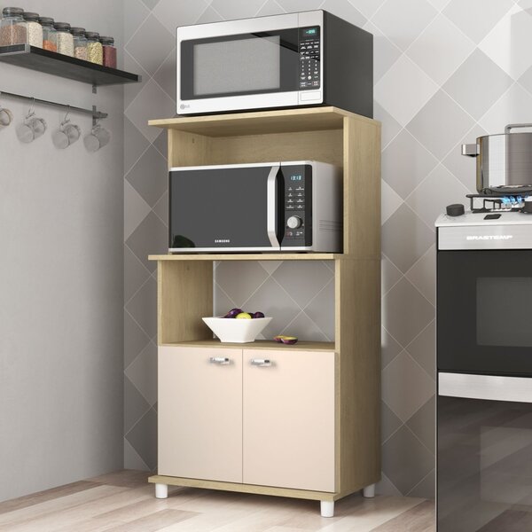 Armario Multiuso De Cozinha 2 Portas Dallas  Carvalho/off Whi