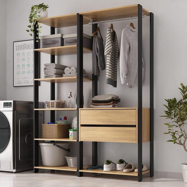 Armário Multiuso De Lavanderia Modulado 135cm 2 Peças Multimó