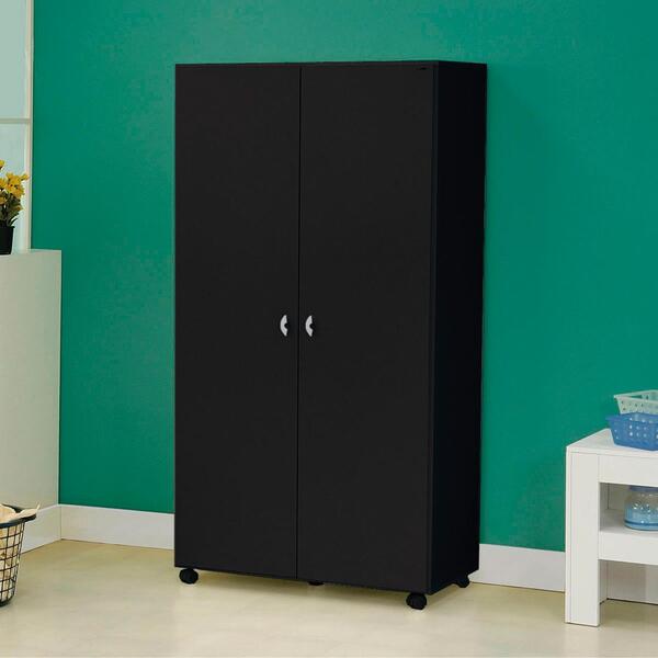 アーリアスリム2セット Armário Multiuso Ditália 2 Portas Com Rodízios Ar-70 Preto | Leroy