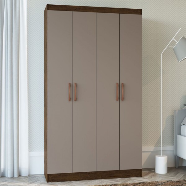 Armário Multiuso Dueto 4 Portas 8 Prateleiras Coffee Fumê - D