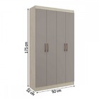 Armário Multiuso Dueto 4 Portas 8 Prateleiras Crema Fumê - Do