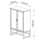 Armário Multiuso Em Madeira Maciça Com 2 Portas De Palhinha L