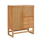 Armário Multiuso Em Madeira Maciça Com 3 Gavetas E 2 Porta De