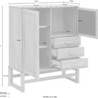 Armário Multiuso Em Madeira Maciça Com 3 Gavetas E 2 Porta De
