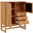 Armário Multiuso Em Madeira Maciça Com 3 Gavetas E 2 Porta De
