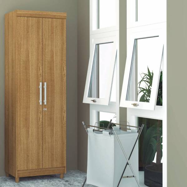 Armário Multiuso Lari 2 Portas 5 Prateleiras Nature Tana Decor