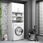 Armário Multiuso Lavanderia 2 Portas 3 Nichos Branco