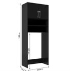 Armário Multiuso Lavanderia 2 Portas 3 Nichos Preto