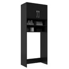 Armário Multiuso Lavanderia 2 Portas 3 Nichos Preto