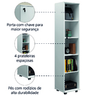 Armário Multiuso Lavanderia Com Chave E Rodízios 1 Porta Lune