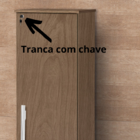 Armário Multiuso Lavanderia Melina Com Chave - Amêndoa