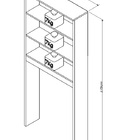Armário Multiuso Lavanderia Slim C/ 2 Portas E 3 Prateleiras
