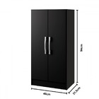 Armário Multiuso Leoni 2 Portas Preto - Pnr Móveis