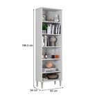 Armário Multiuso Manaus 5 Prateleiras Branco - Kaiki Móveis