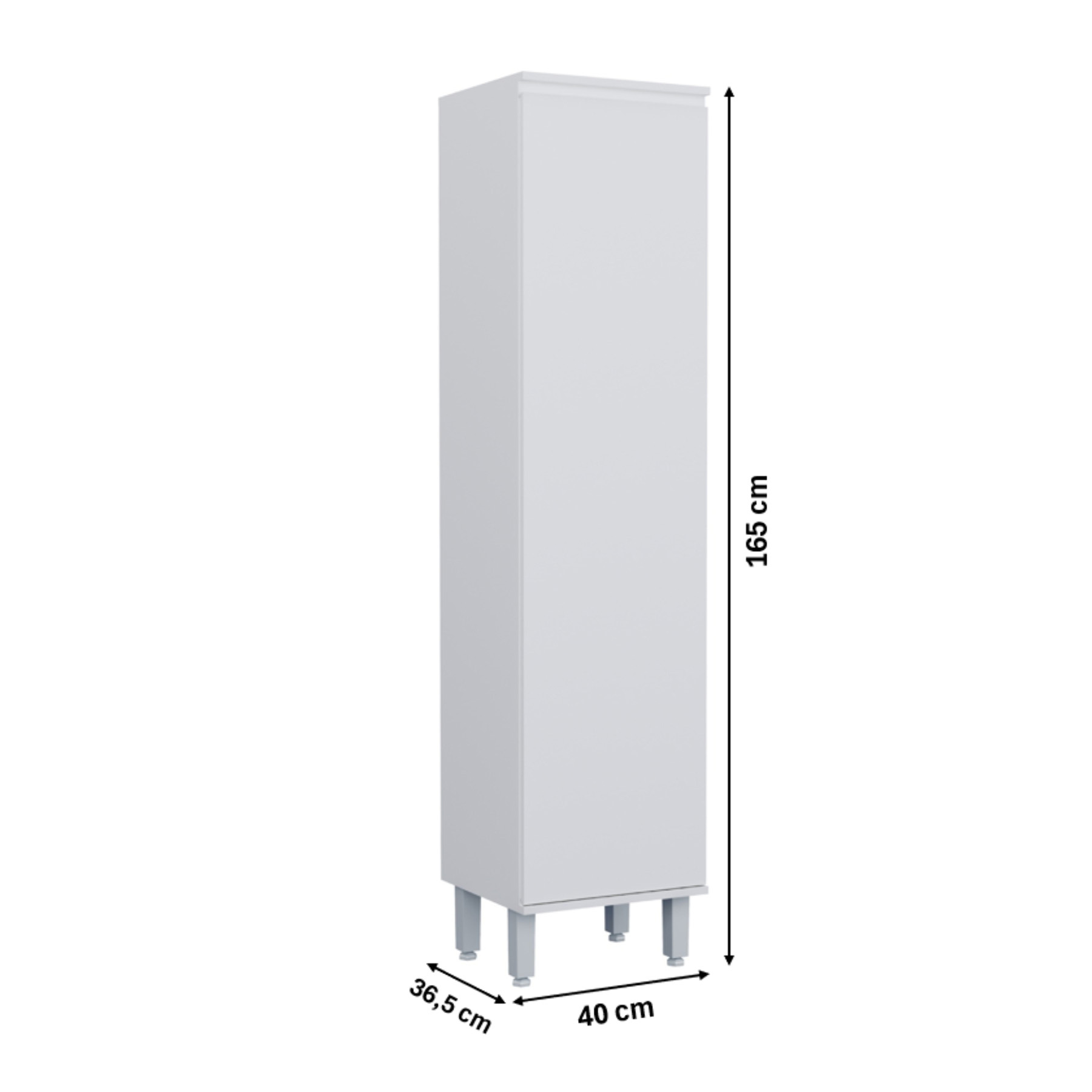 Armário Multiuso MDP Branco com 1 Porta 40x165x36,5cm Dora Luciane