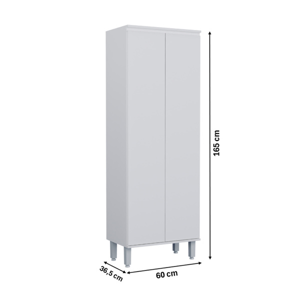 Armário Multiuso MDP Branco com 2 Portas 60x165x36,5cm Dora