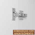 Armário Multiuso MDP Branco e Preto com 1 Porta 40x165x36,5cm Dora Luciane