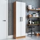 Armário Multiuso Milano 2 Portas 5 Prateleiras Freijó/branco