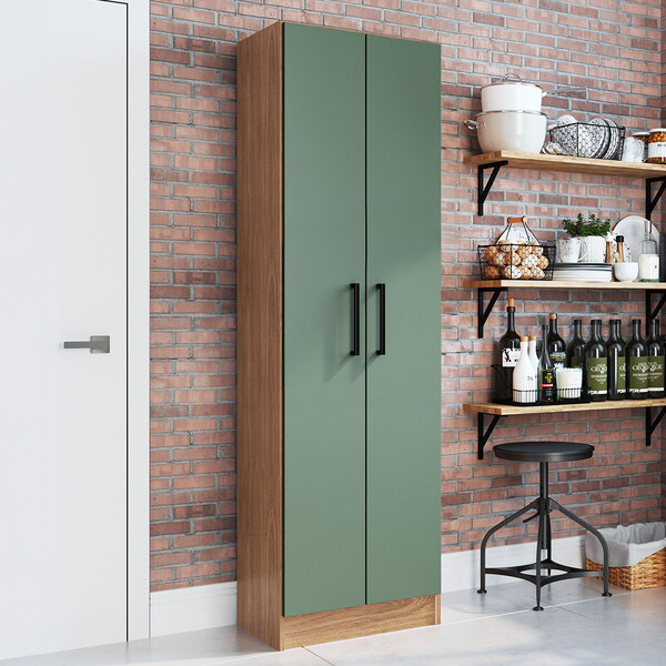 Armário Multiuso Milano 2 Portas 5 Prateleiras Freijó/oliva -