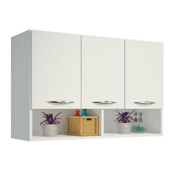 Armário Multiuso Modulado De 3 Portas Branco 90cm
