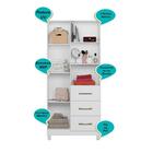 Armário Multiuso Moval Sofia 1 Porta 3 Gavetas Com Nichos