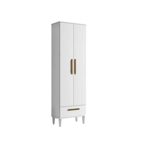 Armário Multiuso Natal 2 Portas 1 Gaveta Kaiki Móveis Branco